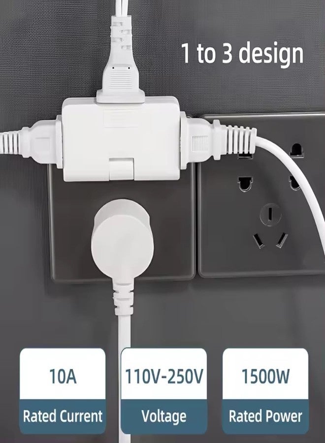 SNULOZA 3 in 1 Adapter Plug | 180 Degree Rotatable Wireless Mini Slim Outlet Adapter | Multi Foldable EU US Converter | 2 Pin Rotate Plug for Charging Multiple Devices - Image 2